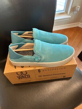 NIB Spenco Revitalign Saylor Slip-On Shoes Aqua Sea Blue Women's 9.5